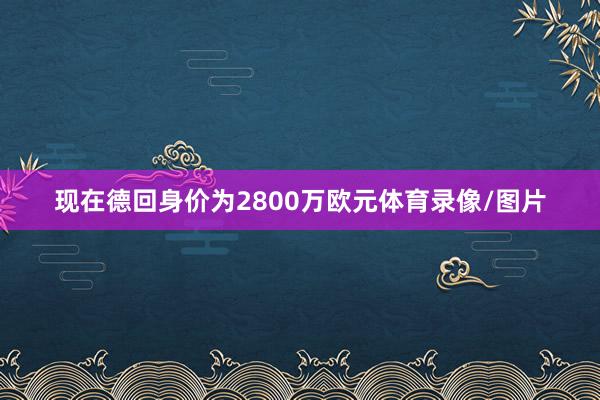 现在德回身价为2800万欧元体育录像/图片