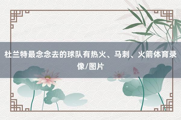 杜兰特最念念去的球队有热火、马刺、火箭体育录像/图片