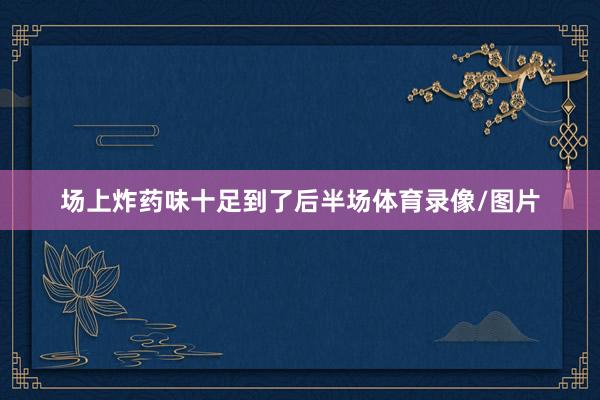 场上炸药味十足到了后半场体育录像/图片