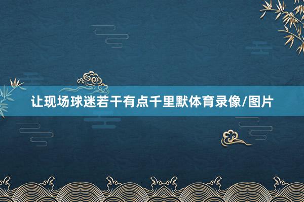 让现场球迷若干有点千里默体育录像/图片