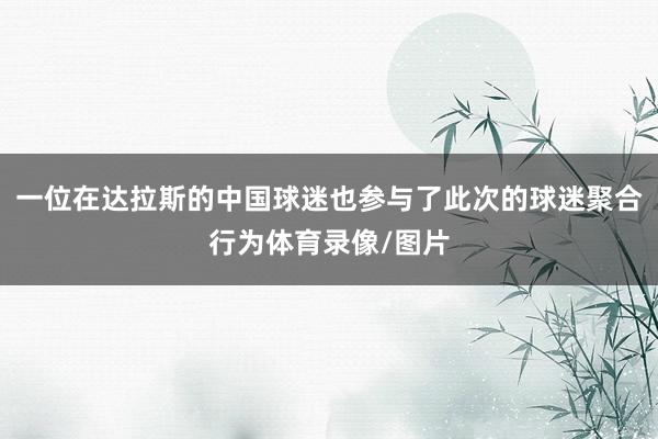 一位在达拉斯的中国球迷也参与了此次的球迷聚合行为体育录像/图片