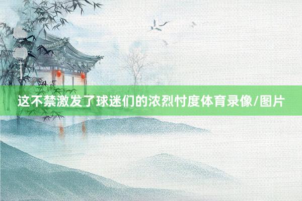 这不禁激发了球迷们的浓烈忖度体育录像/图片