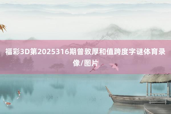 福彩3D第2025316期曾敦厚和值跨度字谜体育录像/图片