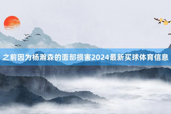 之前因为杨瀚森的面部损害2024最新买球体育信息