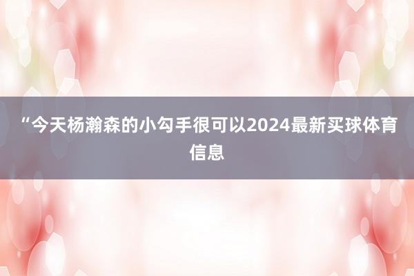 “今天杨瀚森的小勾手很可以2024最新买球体育信息