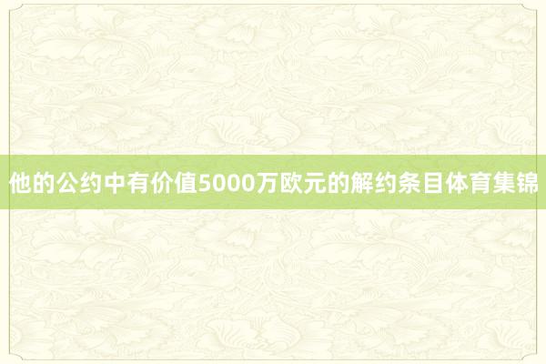 他的公约中有价值5000万欧元的解约条目体育集锦