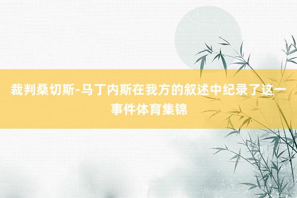 裁判桑切斯-马丁内斯在我方的叙述中纪录了这一事件体育集锦