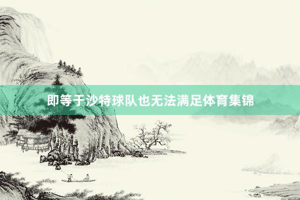 即等于沙特球队也无法满足体育集锦