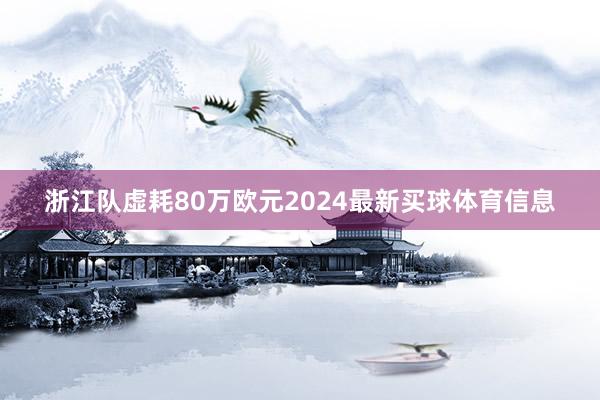 浙江队虚耗80万欧元2024最新买球体育信息