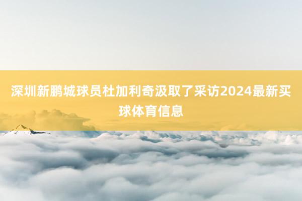 深圳新鹏城球员杜加利奇汲取了采访2024最新买球体育信息