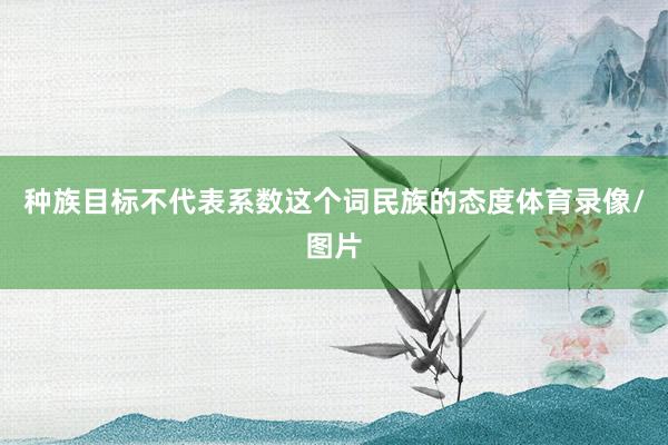 种族目标不代表系数这个词民族的态度体育录像/图片