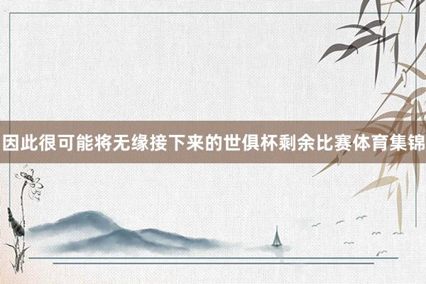 因此很可能将无缘接下来的世俱杯剩余比赛体育集锦