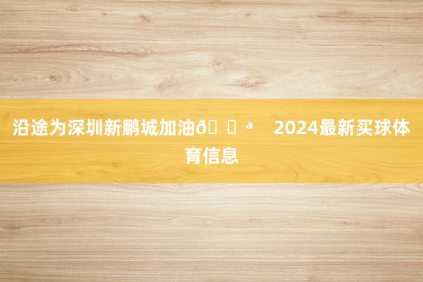 沿途为深圳新鹏城加油💪 2024最新买球体育信息