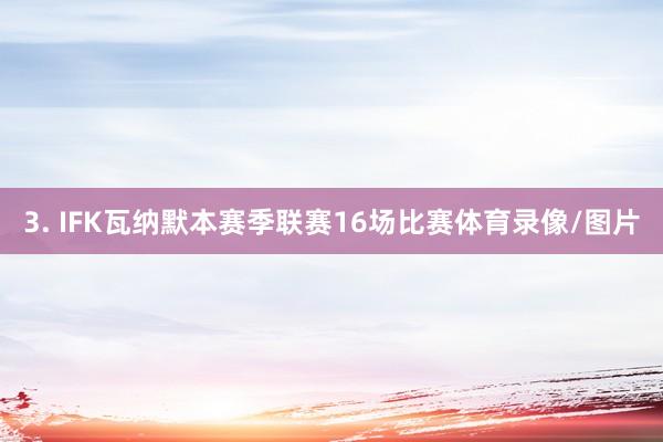 3. IFK瓦纳默本赛季联赛16场比赛体育录像/图片