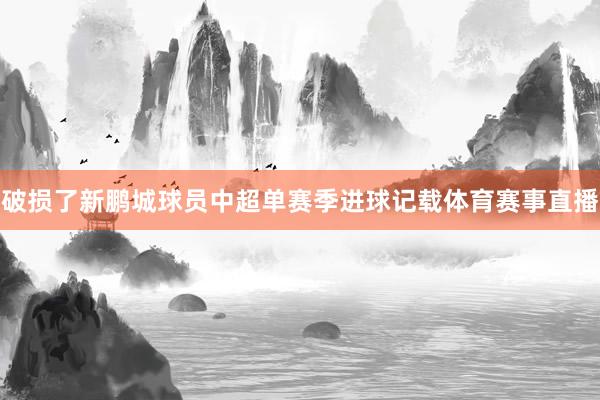 破损了新鹏城球员中超单赛季进球记载体育赛事直播