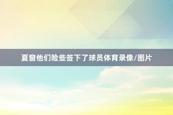 夏窗他们险些签下了球员体育录像/图片