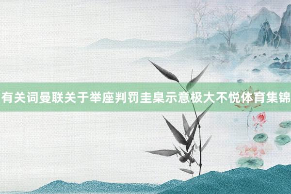 有关词曼联关于举座判罚圭臬示意极大不悦体育集锦