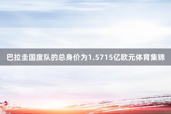 巴拉圭国度队的总身价为1.5715亿欧元体育集锦
