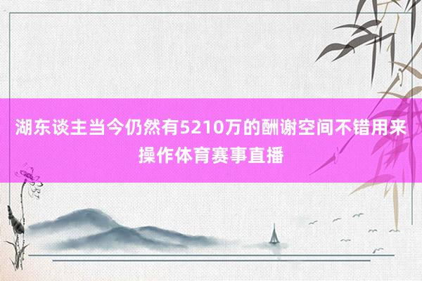 湖东谈主当今仍然有5210万的酬谢空间不错用来操作体育赛事直播